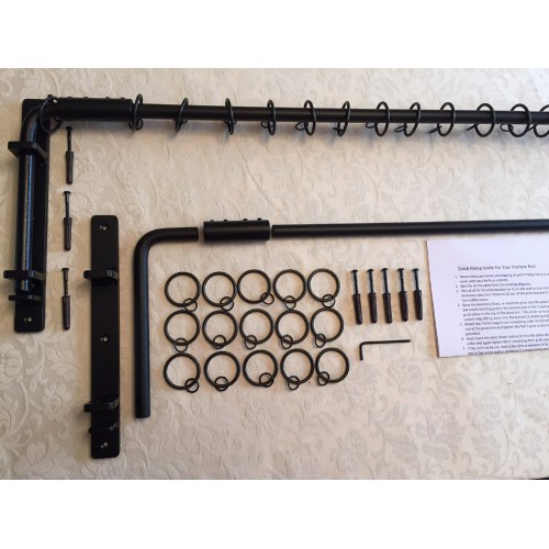 Two X Iron Metal Swinging Door Curtain Pole Rod Crane Drapery Arm